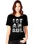 İstanbul Harfler Siyah Kısa Kollu Kadın Kadın T-Shirt 1