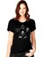 Dört Kafa Yıldız Savaşları Siyah Kısa Kollu Kadın Kadın T-Shirt 1