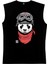 Bandanalı Panda Siyah Kesik Kol Kolsuz T-Shirt Atlet 1