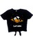 Satürnde Panda Siyah Kesik Crop Top Bağlı Kadın T-Shirt 2