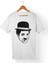 Charlie Chaplin Unisex-Erkek Beyaz T-Shirt 1