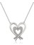 ​Gümüş İki Kalp Bayan Kolye 1