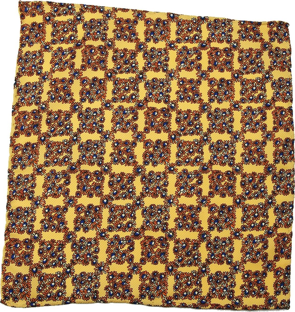 La Pescara Sarı Motif Baskılı İpek Mendil SPS428 görsel 2