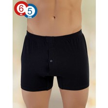 Şahinler 6'lı Paket Likralı Pamuk Erkek Boxer Siyah ME010