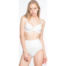 Emay 2021 Seamless Düşük Bel Double Slip Korsesi Beyaz