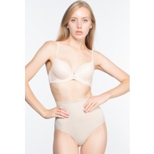 Emay 2021 Seamless Düşük Bel Double Slip Korsesi Ten