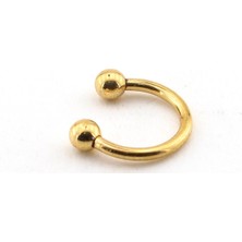 Solfera Sarı Altın Rengi Çelik Nal Vücut Kaş Top Uçlu Piercing P456B