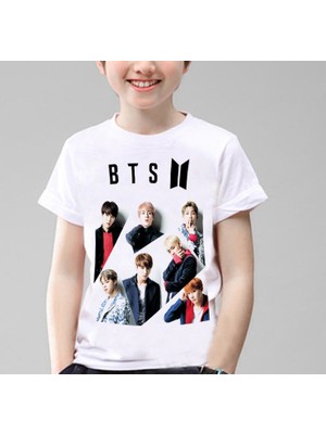 TakeTshirt Bts Çocuk T-Shirt Beyaz Renkli Unisex Kesim