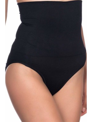 Emay 2009 Seamless Yüksek Bel Double Slip Korsesi Siyah