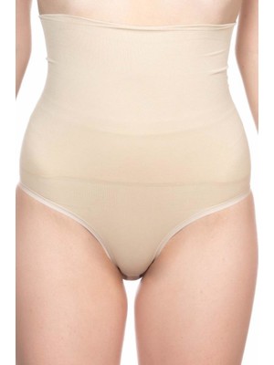 Emay 2019 Seamless Alttan Çıtçıtlı Double Slip Korsesi Ten