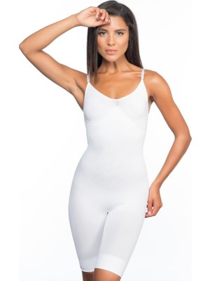 Emay 2071 Desenli Boxeri Boy Korsesi Beyaz