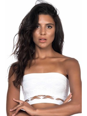 Emay 4050 Çift Katlı Örme Büstiyer Beyaz