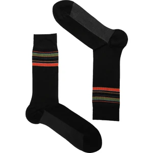 The Don Çizgili Konçlu Bambu Erkek Çorap Siyah