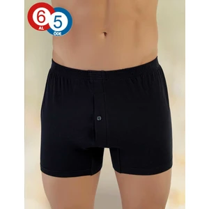 6'lı Paket Likralı Pamuk Erkek Boxer Siyah ME010