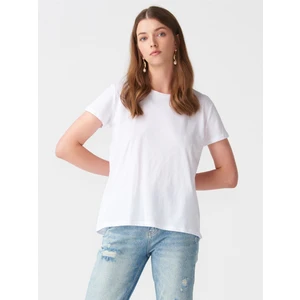 3471 Bsiklet Yaka Basic T-Shirt-Beyaz