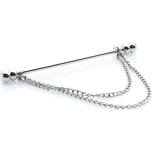 Erkek Yaka İğnesi – Zincir Detaylı Gümüş Renk Paslanmaz Metal, Klasik Stil, Takım Elbise ve Gömlek Uyumlu