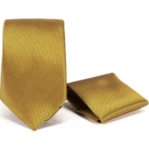 Klasik Mendilli Gold Erkek Kravat