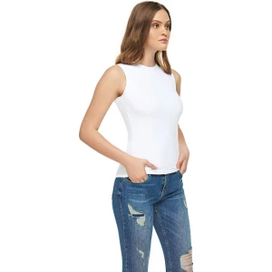 Tutku Elit 2201 Sıfır Kol Likralı Elastan Bayan Atlet Body Fanila Beyaz