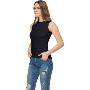 Tutku Elit 2201 Sıfır Kol Likralı Elastan Bayan Atlet Body Fanila Siyah