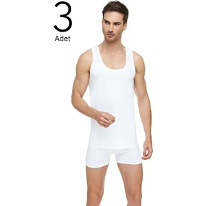 Tutku Elit 1001 Klasik Askılı Beyaz Erkek Atlet 3'lü