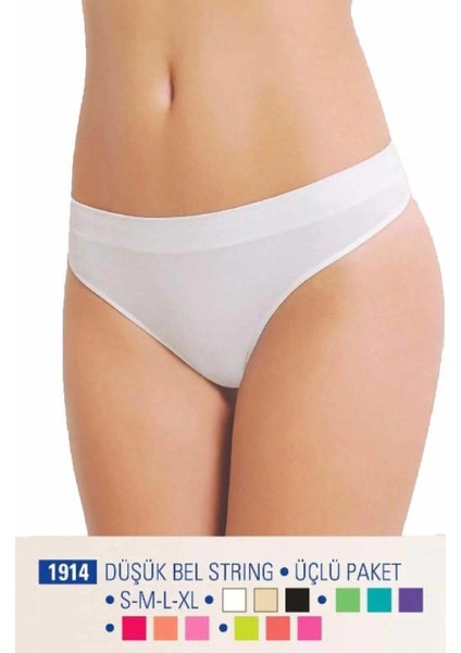 Düşük Bel String Üçlü Paket Dikişsiz 1914
