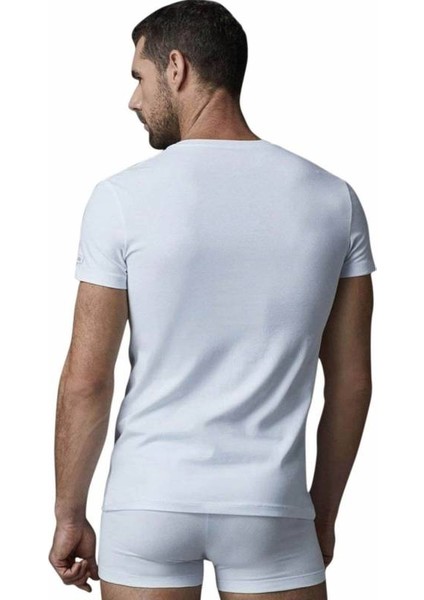 Likralı 0 Yaka Tişört D5120