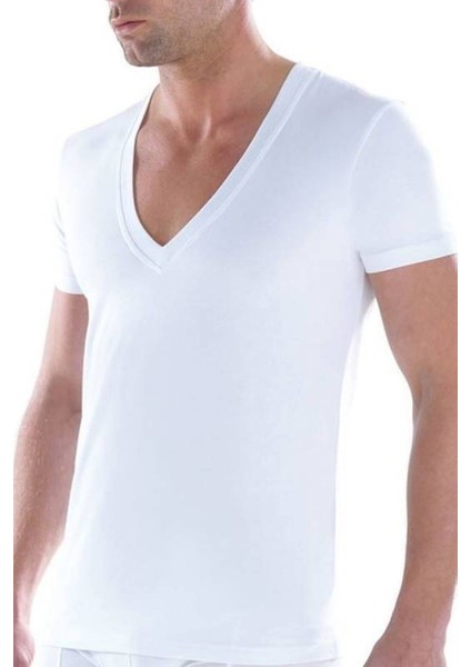 Erkek Derin V-Yaka T-Shirt 9212