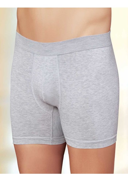 Erkek Gri Likralı Yazılı Torbalı Boxer ME031
