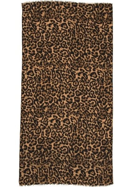 10862 Leopar Desenli Kahve Rengi Şal