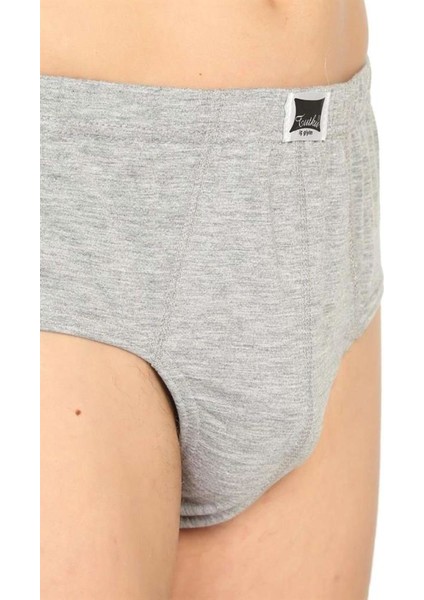 6'Lı Penye Erkek Slip Gri