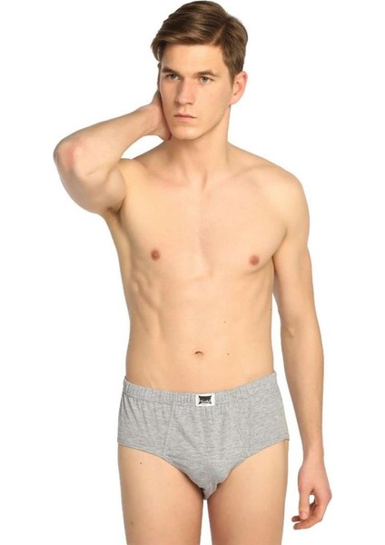 6'Lı Penye Erkek Slip Gri