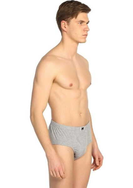 6'Lı Penye Erkek Slip Gri
