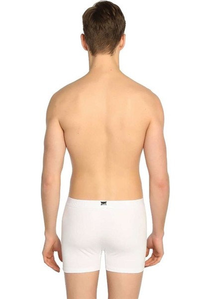 Likralı Erkek Boxer Beyaz