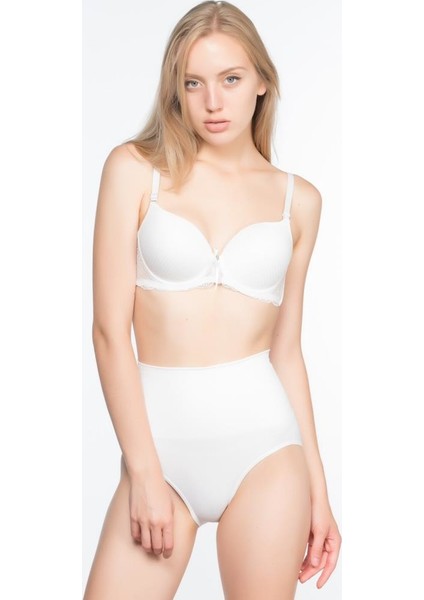 2021 Seamless Düşük Bel Double Slip Korsesi Beyaz