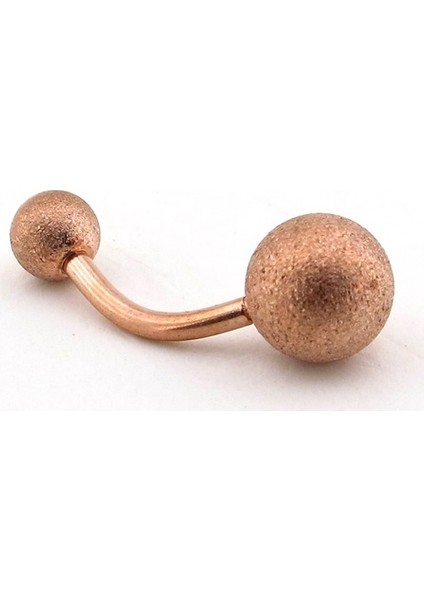 Roze Renk 8Mm Top Uçlu Çelik Muz Göbek Piercing P455D