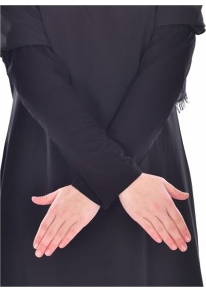 Tesettür Siyah Düz Kolluk