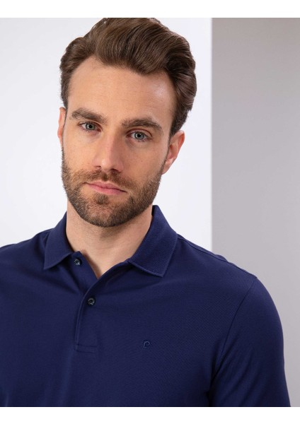 Erkek Lacivert Slim Fit Basic Polo Yaka T-Shirt 50199595-VR033