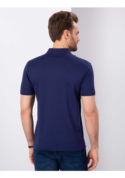 Erkek Lacivert Slim Fit Basic Polo Yaka T-Shirt 50199595-VR033