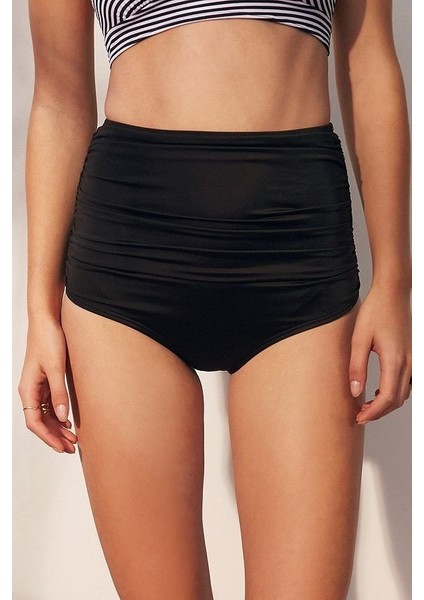 Siyah Yüksek Bel Bikini Alt