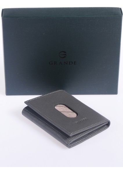 Unisex Hakiki Deri Kartlık Grerkcz724 Gri
