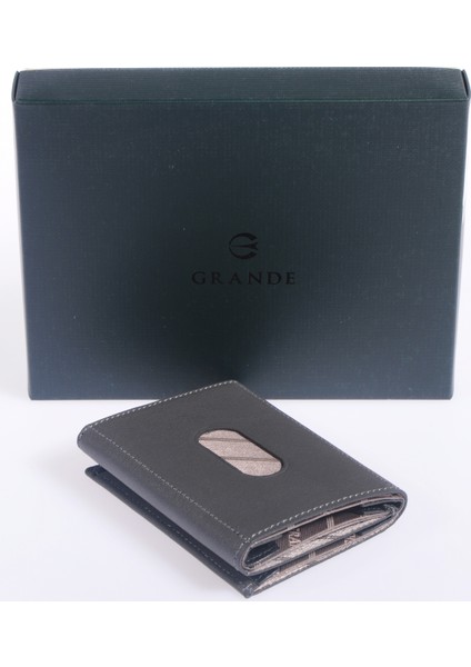 Unisex Hakiki Deri Kartlık Grerkcz724 Gri