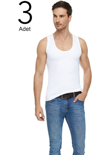 1201 U Yaka Klasik Askılı Erkek Atlet 3'lü