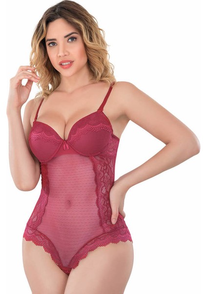Kaplı Balenli Destekli Push Up Tranparan Body 176