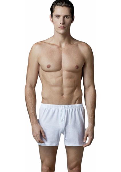 2Li Penye Erkek Paçalı Günlük Boxer Külot 033 Beyaz