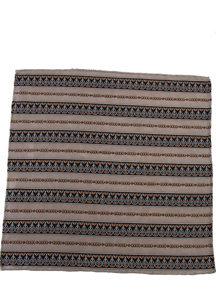 Gri Motif Baskılı İpek Mendil SPS426