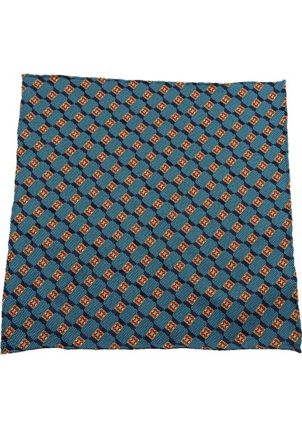 Lacivert Motif Baskılı İpek Mendil SPS154