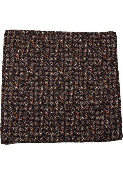 Lacivert Motif Baskılı İpek Mendil SPS278