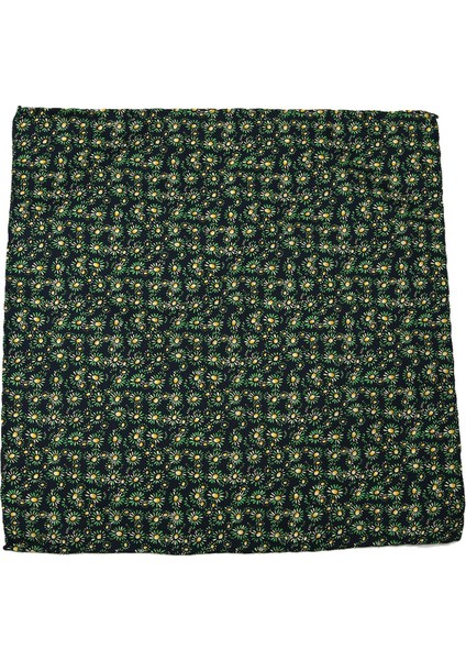 Lacivert Motif Baskılı İpek Mendil SPS368
