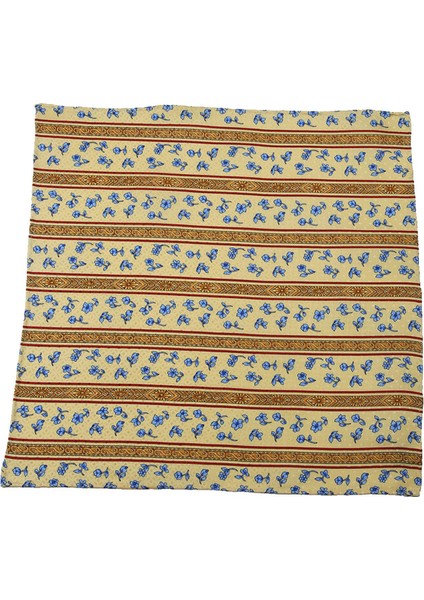 Sarı Motif Baskılı İpek Mendil SPS424