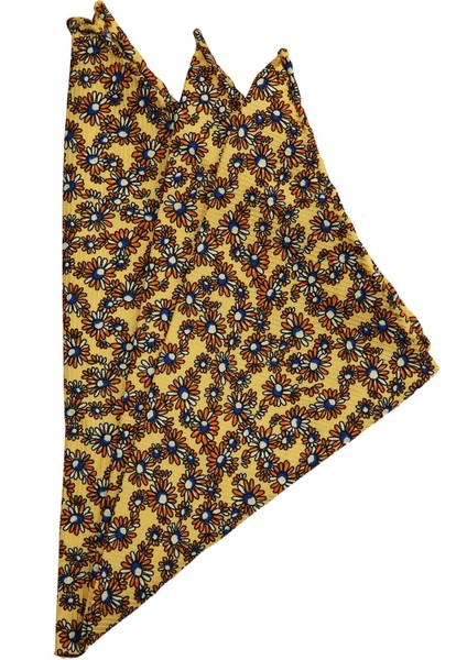 Sarı Motif Baskılı İpek Mendil SPS431